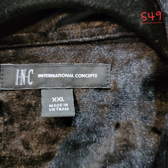 INC INTERNATIONAL Concepts Mens Button Down Shirt XXL Black Suede-like Material - Picture 2 of 4